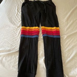 Navy mens aviator nation sweatpants - medium